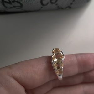 Sterling silver oval citrine ring